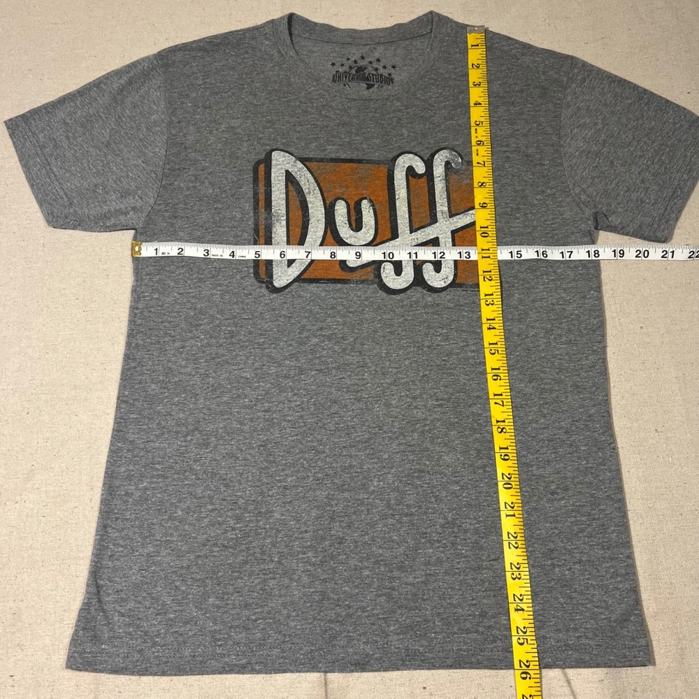 Universal Studios Duff‎ Beer T-Shirt Gray Graphic Tee Simpsons Adult Small S - Picture 4 of 5